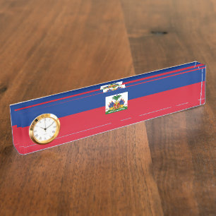Porte-nom Pour Bureau Drapeau Haïti