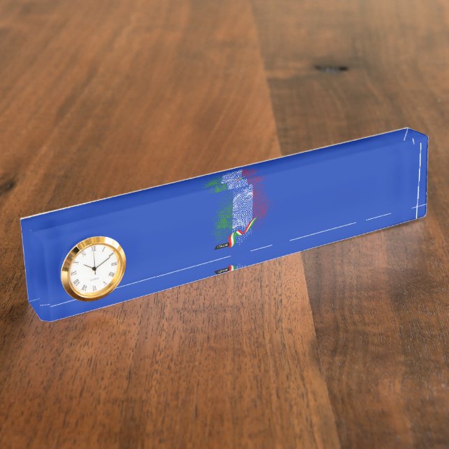 Porte-nom Pour Bureau Drapeau italien (Taille)