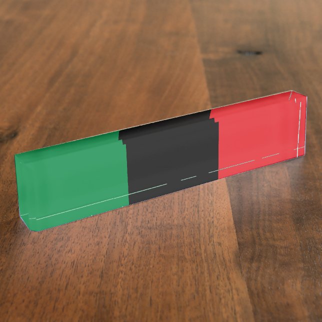 Porte-nom Pour Bureau Drapeau panafricain de l'UNIA (Taille)