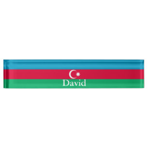 Porte-nom Pour Bureau Drapeau patriotique azerbaïdjanais