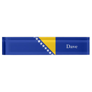 Porte-nom Pour Bureau Drapeau patriotique de Bosnie-Herzégovine