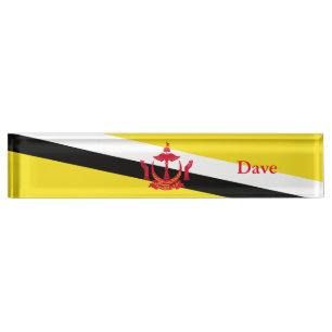 Porte-nom Pour Bureau Drapeau patriotique de Brunei