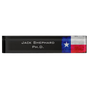Porte-nom Pour Bureau Drapeau patriotique grunge d'état du Texas
