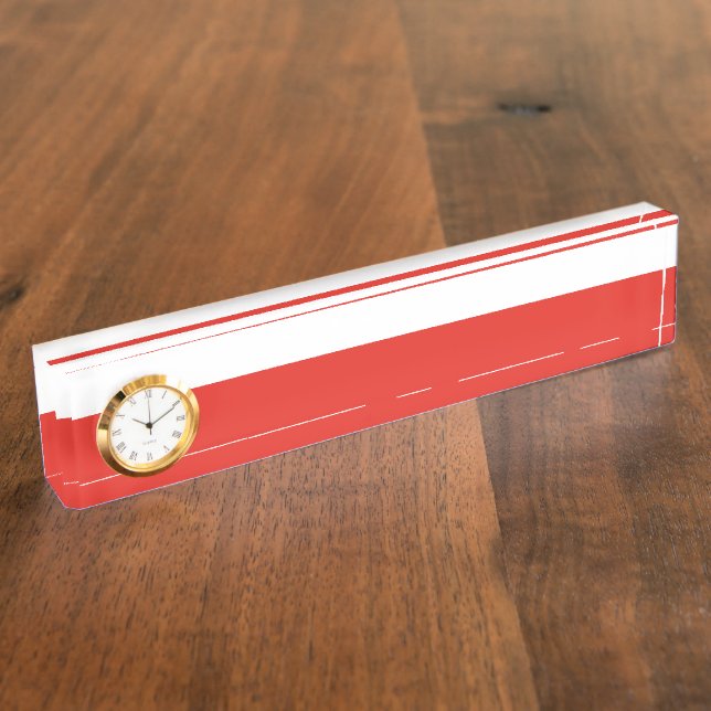 Porte-nom Pour Bureau Drapeau polonais (Taille)