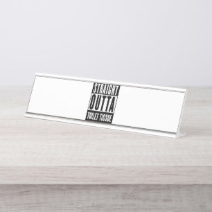 Porte-nom Pour Bureau Droit devant Toilettes Tissu Drôle Drôle Prepper C