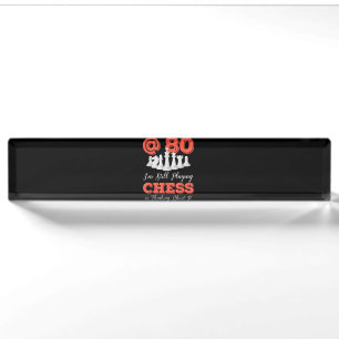 Porte-nom Pour Bureau Drôle 80e anniversaire Cadeau - 80 ans Queen d'éch