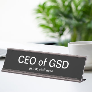 Porte-nom Pour Bureau Drôle Bureau Nom Plate Cadeau exécutif