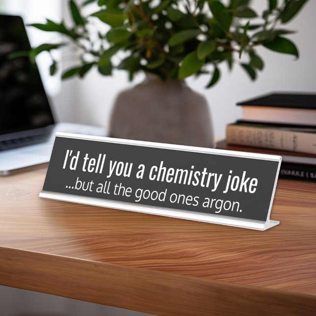 Porte-nom Pour Bureau Drôle Citation de l'enseignant en chimie - argon (Funny Desk Name Plate - Great Teacher Appreciation Gift or Classroom Decor)