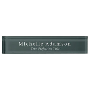 Porte-nom Pour Bureau Dusty Green Professionnel Plain moderne
