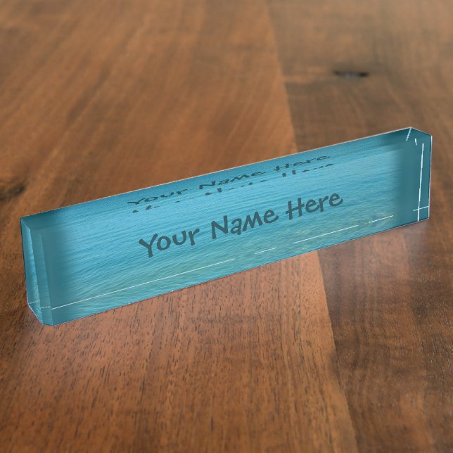 Porte-nom Pour Bureau Eaux bleues vertes des Bermudes (Taille)