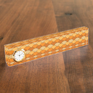 Porte-nom Pour Bureau Écailés de dragon, éventails, vagues, Seigaiha, or