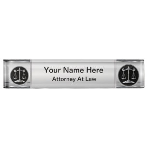 Porte-nom Pour Bureau Échelles de la loi d'avocat de la justice