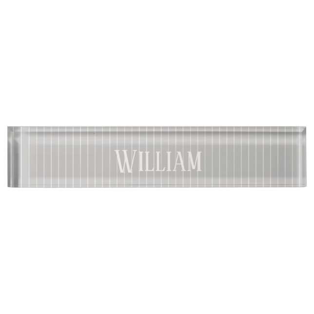 Porte-nom Pour Bureau Écrans gris clair personnalisés (Devant)