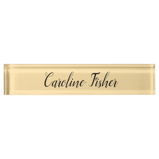 Porte-nom Pour Bureau Écriture Manuelle Classique Simple Beige (Devant)
