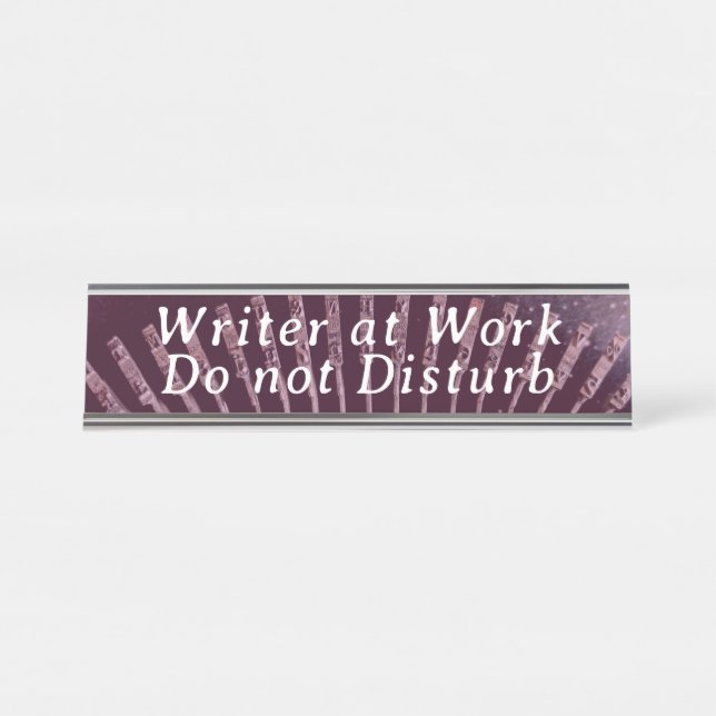 Porte-nom Pour Bureau Écrivain au travail - Ne pas déranger (Devant)