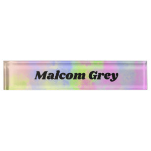 Porte-nom Pour Bureau Effet Peinture arc-en-ciel