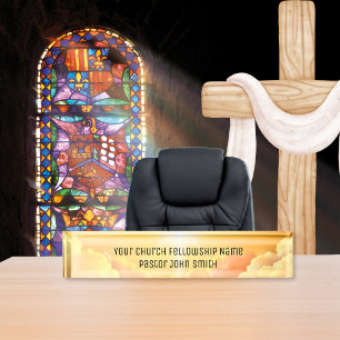 Porte-nom Pour Bureau Église chrétienne des nuages célestes