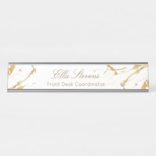 Porte-nom Pour Bureau Elegance Marble Custom Nameplate