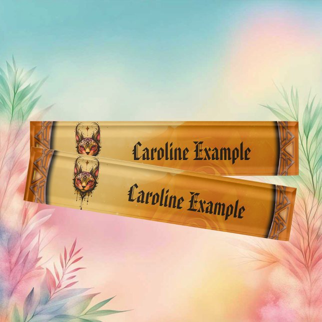 Porte-nom Pour Bureau Elégance ornementale : Portrait d'un chat. (Créateur téléchargé)