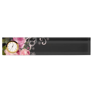 Porte-nom Pour Bureau Élégance rose