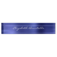 Élégant Bleu Brossé Métal Écriture manuscrite