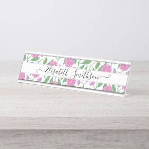 Porte-nom Pour Bureau Elégant Boho Liberty Custom Professional Floral