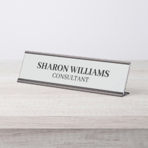 Porte-nom Pour Bureau Elégant bureau minimaliste gris clair professionne