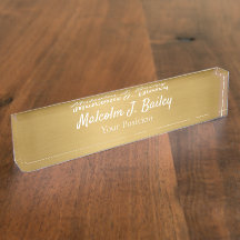 Elegant Custom Desk Name Plate Sign