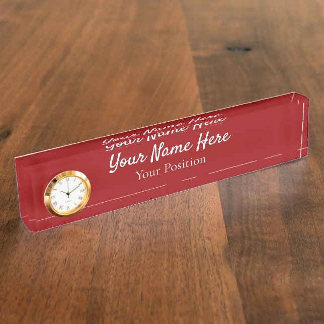 Porte-nom Pour Bureau Elegant Custom Desk Name Plate Sign (Taille)
