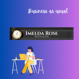 Porte-nom Pour Bureau Elegant Dark Simple Manager