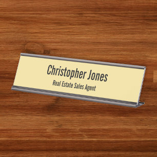 Porte-nom Pour Bureau Élégant Faux Gold Classy Office Titre