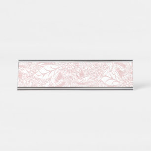 Porte-nom Pour Bureau Elégant faux rose or design de mandala floral