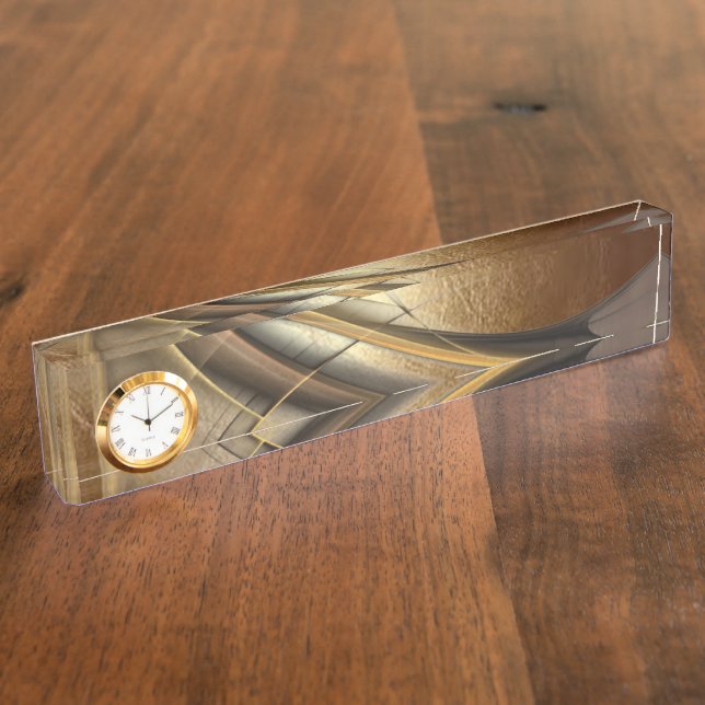 Porte-nom Pour Bureau Élégant Luxe Cuir Aspect (Taille)