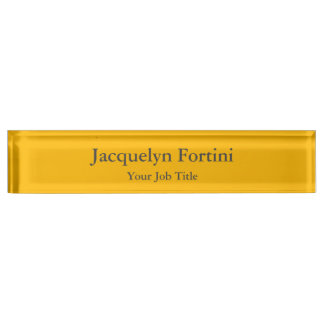 Porte-nom Pour Bureau Élégant minimaliste moderne clair Jaune