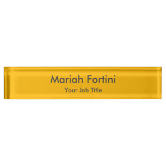 Porte-nom Pour Bureau Élégant minimaliste moderne clair Jaune