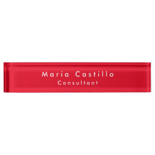 Porte-nom Pour Bureau Élégant minimaliste rouge clair moderne