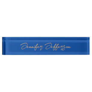 Porte-nom Pour Bureau Élégant Moderne Calligraphie Nom Professionnel Ble