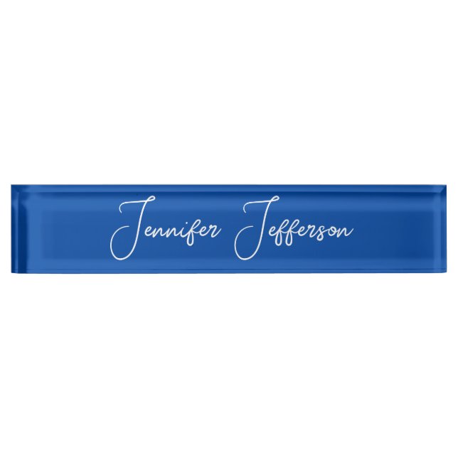 Porte-nom Pour Bureau Élégant Moderne Calligraphie Nom Professionnel Ble (Devant)