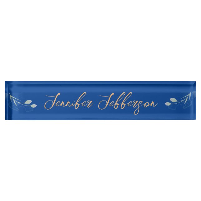 Porte-nom Pour Bureau Élégant Moderne Calligraphie Nom Professionnel Ble (Devant)