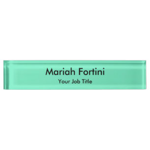 Porte-nom Pour Bureau Élégant moderne minimaliste Nom bleu vert