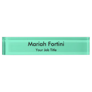 Porte-nom Pour Bureau Élégant moderne minimaliste Nom bleu vert