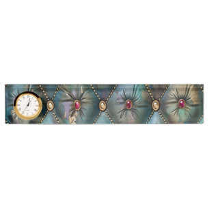 Porte-nom Pour Bureau Élégant Moderne Vintage Cuir Diamants Colorés