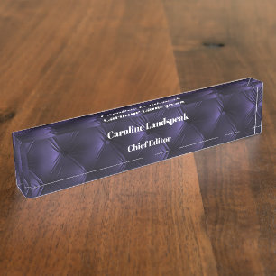 Porte-nom Pour Bureau Élégant Motif pourpre