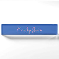 Élégant nom de script minimaliste bleu rose esthét