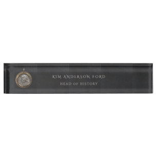 Porte-nom Pour Bureau Élégant Obsidienne Noir Mat Professionnel Moderne