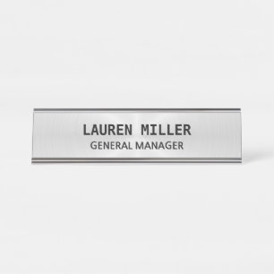 Porte-nom Pour Bureau Élégant personnalisable argent