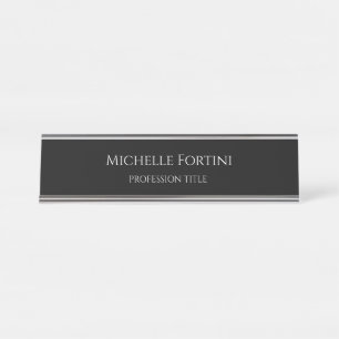 Porte-nom Pour Bureau Élégant Simple Minimaliste Noir