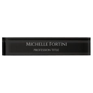 Porte-nom Pour Bureau Élégant Simple Minimaliste Noir