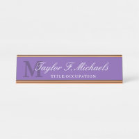 Élégant violet monogramme et nom