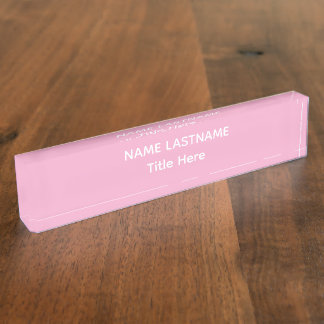 Porte-nom Pour Bureau Elegant white & pink custom name Desk Nameplate